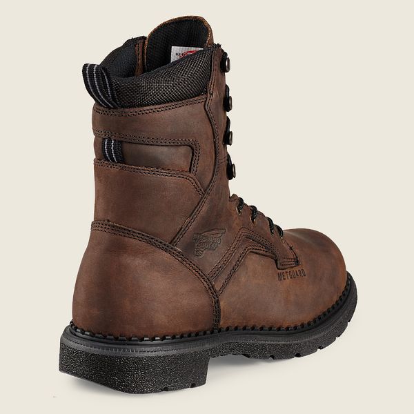 レッド ウィング(Red Wing) SuperSole® - 8インチ防水安全つま先メットガード ブーツ メンズ ブラウン JP43298